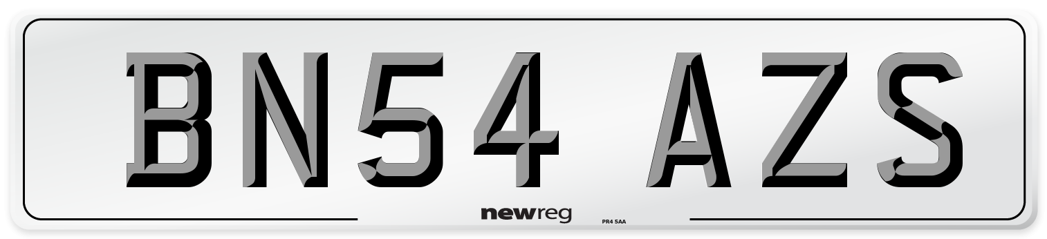 BN54 AZS Number Plate from New Reg